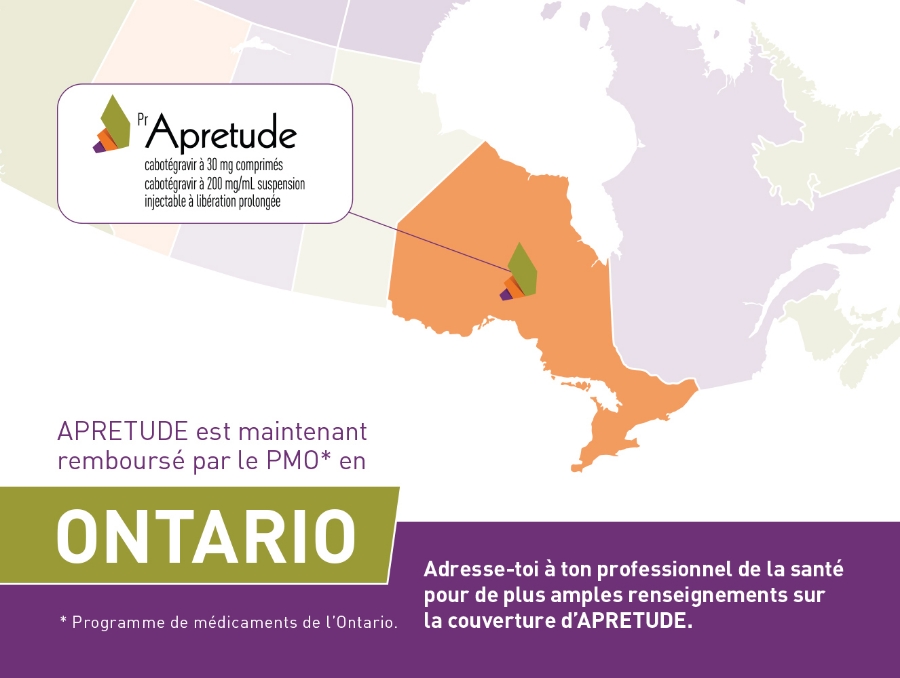 Picture of Apretude provincial reimbursement postcard - Ontario FR