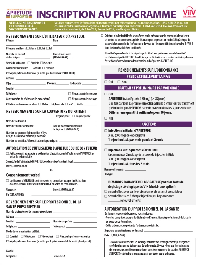 Picture of Formulaire d’inscription au programme de soutien APRETUDE (version 2025) - tablette de 10 feuilles
